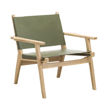 Lavell Cowhide Leather & Teak Wood Armchair